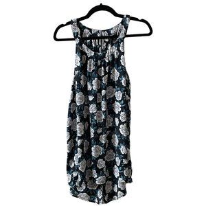 Torrid Women’s Size 1 ( 1X 14/16 ) Sleeveless Halter Top Black Floral Blouse Key